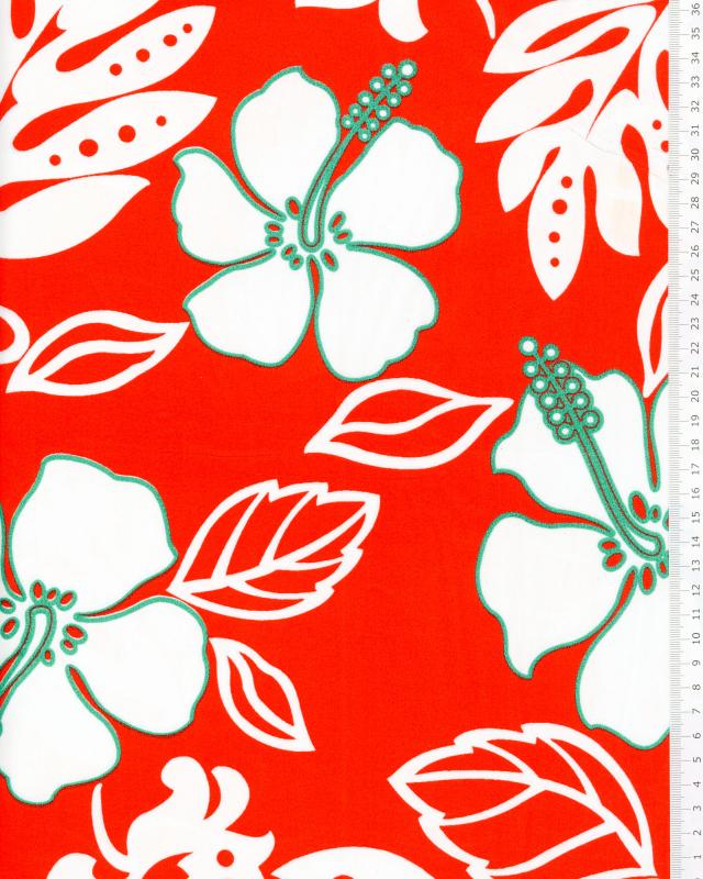 Polynesian fabric TAMARI Red - Tissushop